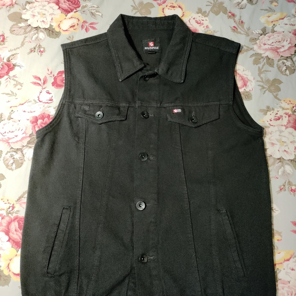 South Pole Denim Vest Black